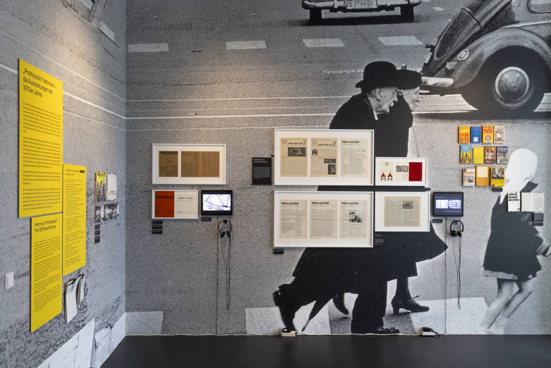 Ausstellungsgrafik »Profitopolis oder der Zustand der Stadt« für das Werkbundarchiv – Museum der Dinge, Berlin